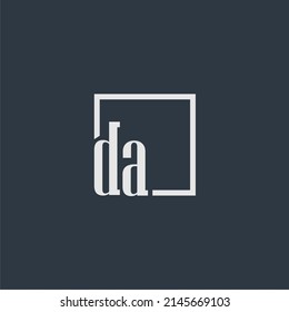 DA initial monogram logo with rectangle style dsign