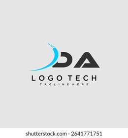 DA initial monogram for technology logo design