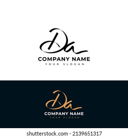 Da Initial signature logo vector design