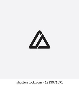 da initial triangle logo vector