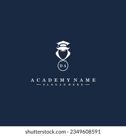 DA Initials Academy Logo Vector Art Icons and Graphics