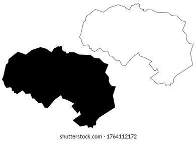 Da Lat City (Socialist Republic of Vietnam, Central Highlands Region) map vector illustration, scribble sketch City of Da Lat map