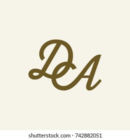 DA Letter creative square background