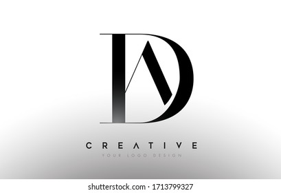 DA da letter design logo logotype icon concept with serif font and classic elegant style look vector illustration.