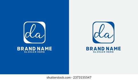 da Letter Handwriting Signature Logo da Logo da icon Design