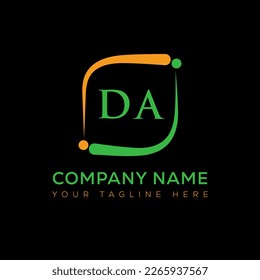 Diseño creativo del logo de la carta DA. Diseño único de DA.
