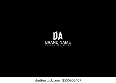 DA letter logo creative design. DA unique design. DA letter logo design on black background