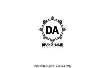 DA letter logo creative design. DA unique design. DA letter logo design on wiht background