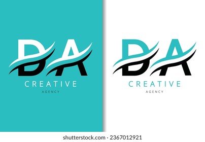 DA Letter Logo Design with Background and Creative company logo. Modern Lettering Fashion Design. Vector illustration