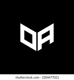 DA letter logo design with black background in illustrator. Vector logo, calligraphy designs for logo, Poster, Invitation, etc.