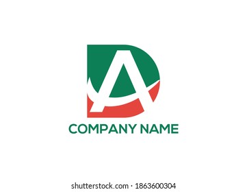 DA Letter Logo Design with Creative Modern initial icon template