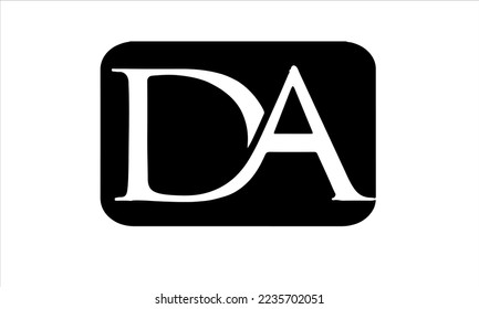 
DA  Letter Logo Design with Creative Modern Trendy Typography and Black Colors