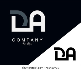 DA Letter Logo Design Template