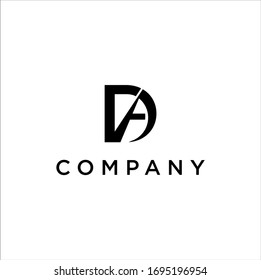 Design-Vektorillustration für DA-Buchstaben mit Monogramm-Konzept und abstrakter Illustration