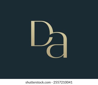 DA letter logo icon design. Classic style luxury initials monogram.