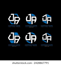 DA-Buchstaben-Logo-Set-Design.DA-Monogramm-polygonal und Kreis-Form-Vektor. Das einzigartige Design.
