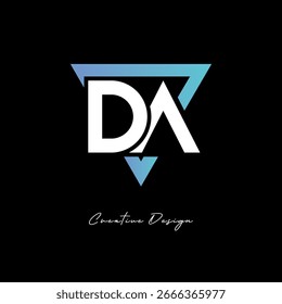 DA-Letter-Logo im Dreieck - Modernes Farbverlauf-Monogramm für Branding und Identity Design