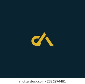 DA, DA letter minimalist logo design template.
