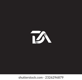 DA, DA letter minimalist logo design template.
