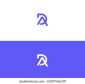 DA, DA letter minimalist logo design template.
