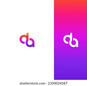 DA, DA letter minimalist logo design template.
