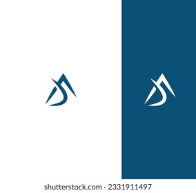 DA, DA letter minimalist logo design template.
