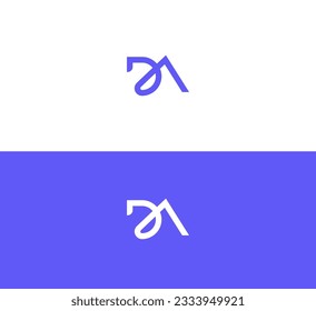 DA, DA letter minimalist logo design template.
