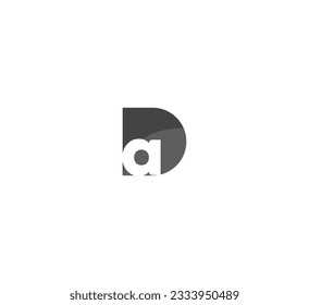 DA, DA letter minimalist logo design template.
