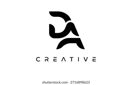 Logotipo del monograma de la letra del DA para la identidad creativa moderna de la marca
