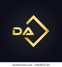 DA logo. D A design. White DA letter. DA, D A letter logo design. Initial letter DA linked circle uppercase monogram logo. D A letter logo vector design. 