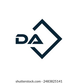 DA logo. D A design. White DA letter. DA, D A letter logo design. Initial letter DA linked circle uppercase monogram logo. D A letter logo vector design. 