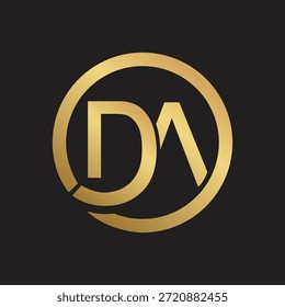 Design do logotipo DA. Design do logotipo do AD. Design de logotipo de DA de luxo com vetor ícone de cor dourada
