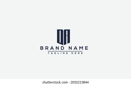 DA Logo Design Template Vector Graphic Branding Element.