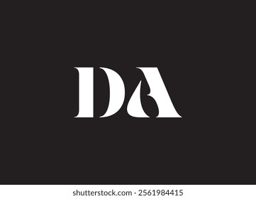 DA logo Design Template Vector Graphic Branding Element.
