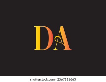 DA logo Design Template Vector Graphic Branding Element.
