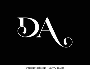 DA logo Design Template Vector Graphic Branding Element.