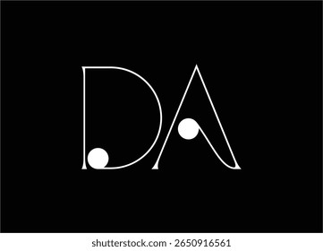  DA Logo Design Vector. Elegant Monogram Logo Design