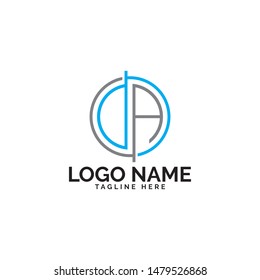 DA logo design vector template