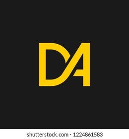 DA logo designed with letter D A in vector format.