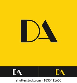 DA logo designed with letter D A in vector format.