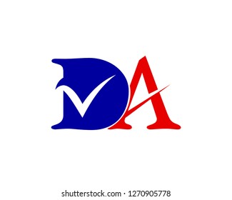 DA logo initial letter design template illustration