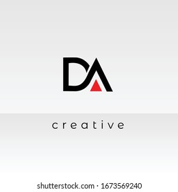 DA logo initial letter design template vector