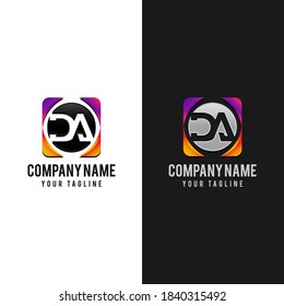 DA logo initial letter design template vector illustration