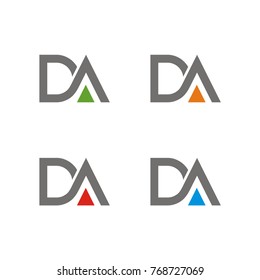 DA logo initial letter design template vector illustration