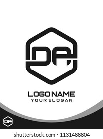 DA logo letter initial, Abstract polygonal Background Logo,