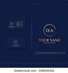 DA Logo, D&A letter logo with Luxury style and free business card vector