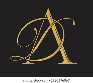 DA , logo DA ,Letter DA , monogram DA , Wedding Monogram Initials, Wedding Logo, Wedding Monogram, LogoDesign