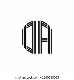 DA Logo-Monogramm-Umriss-Stil einzeln auf weißem Hintergrund