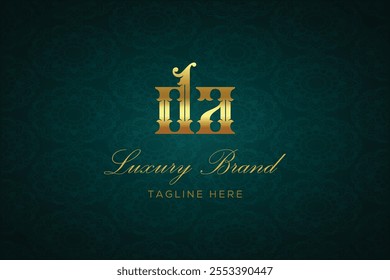 DA LUXURY LETTER LOGO DESIGN. It is a luxury letter monogram logo, this logo is made by combining two letters