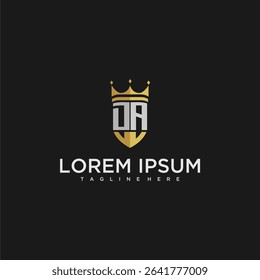 DA luxury letter monogram for crown and shield logo design